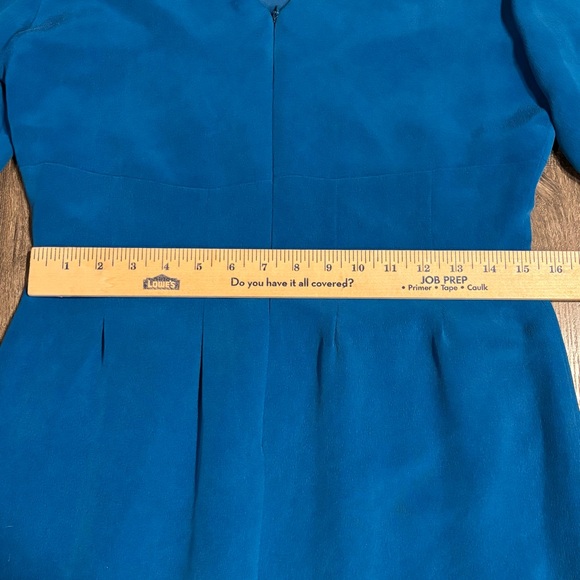 Vintage Pape’ll Too Elegant Teal Women's Dress 100% Silk size 6 - Picture 7 of 16